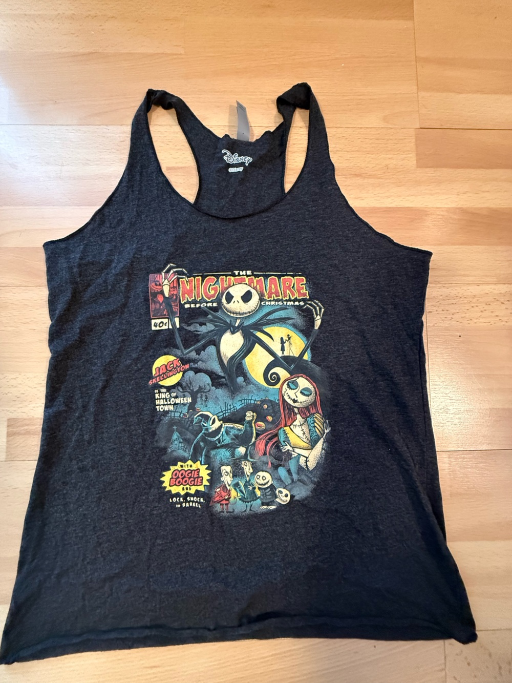Disney Black Tank Top with Colorful Nightmare Before Christmas Graphic